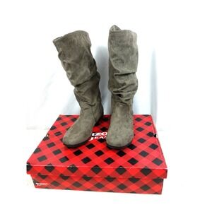 Arizona AZ Kendra Slouch Boots Womens 7.5 M‎ Gray Faux Suede Mid-Calf Flat